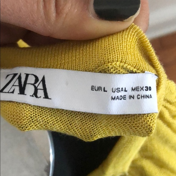 Zara Mustard Yellow Ruffle Top - Picture 4 of 4